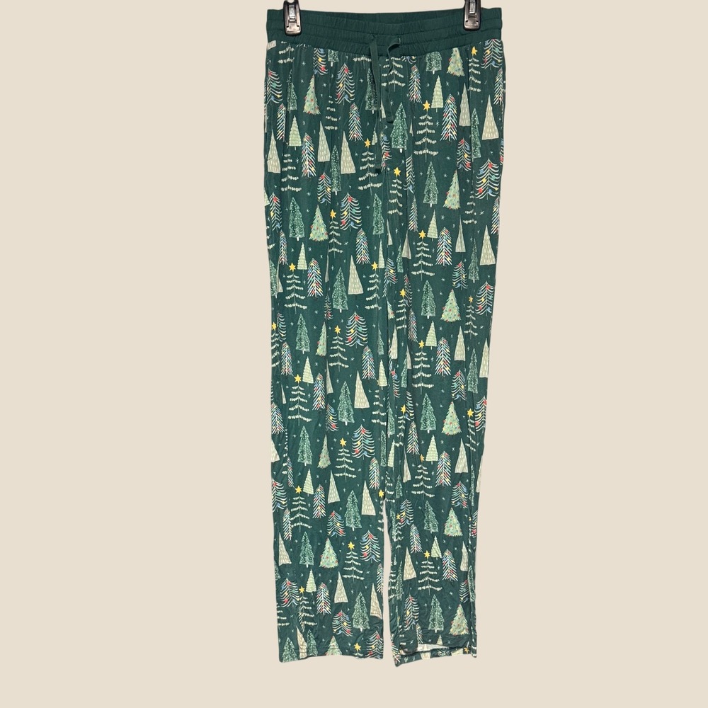Little‎ Sleepies Mens Pajama Pants Medium Oh Tannenbaum Bamboo Christmas Green